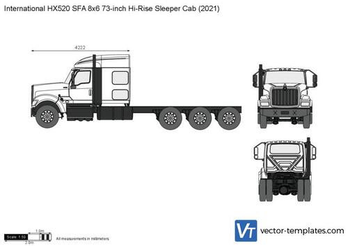 International HX520 SFA 8x6 73-inch Hi-Rise Sleeper Cab