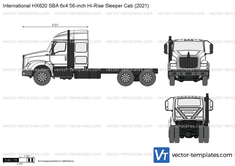 International HX620 SBA 6x4 56-inch Hi-Rise Sleeper Cab