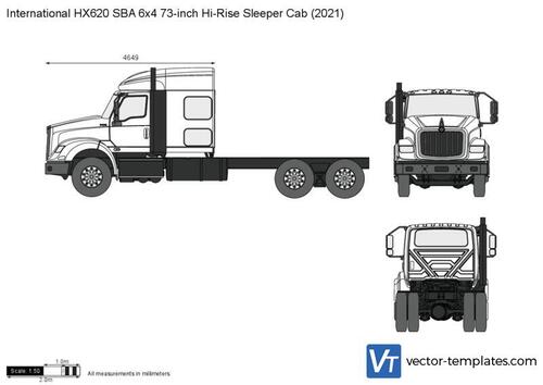 International HX620 SBA 6x4 73-inch Hi-Rise Sleeper Cab