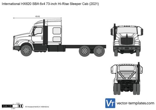 International HX620 SBA 6x4 73-inch Hi-Rise Sleeper Cab