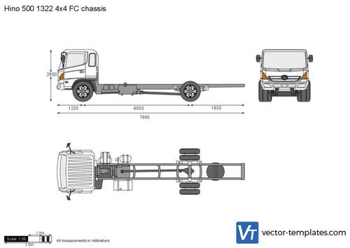 Hino 500 1322 4x4 FC chassis