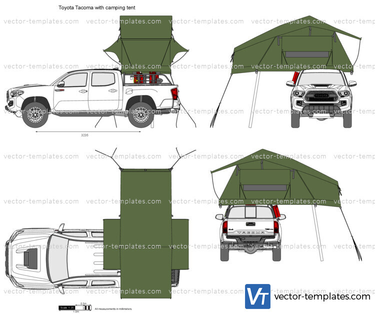 Toyota Tacoma with camping tent