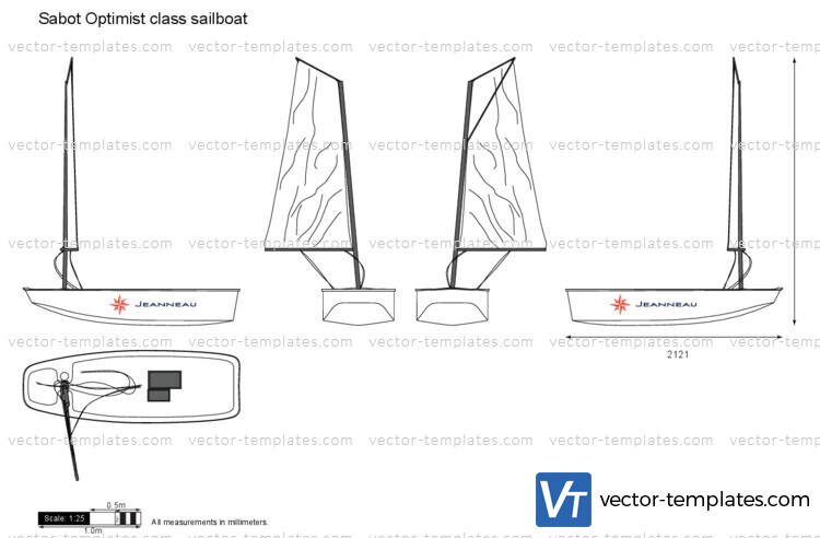 Sabot Optimist class sailboat