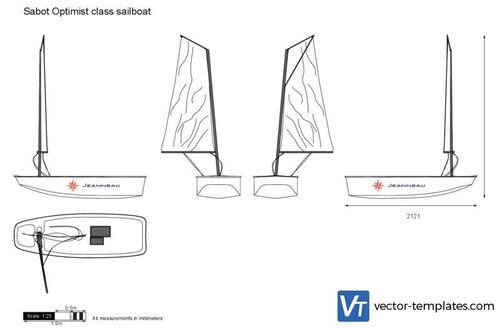 Sabot Optimist class sailboat