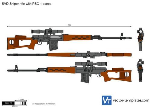 SVD Sniper rifle with PSO 1 scope