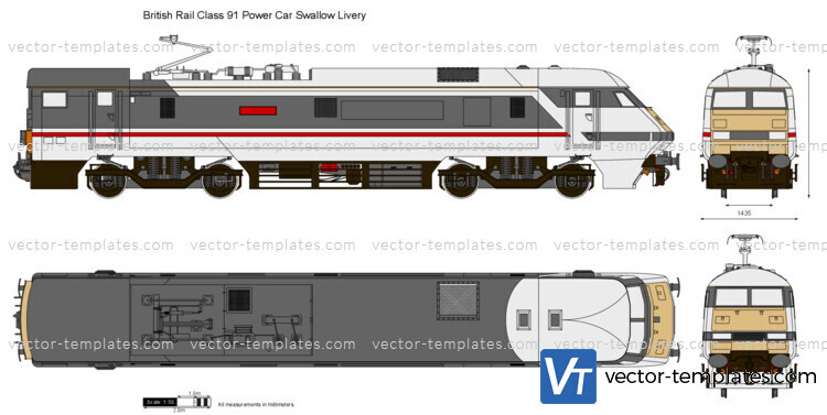 British Rail Class 91 Power Car Swallow Livery