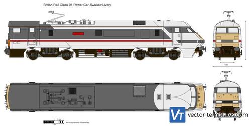 British Rail Class 91 Power Car Swallow Livery