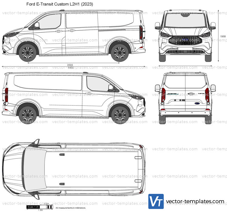 Templates - Cars - Ford - Ford E-Transit Custom L2H1