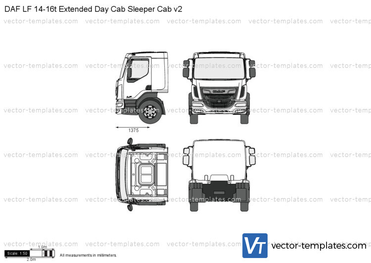 DAF LF 14-16t Extended Day Cab Sleeper Cab v2