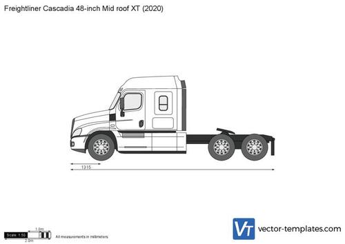 Freightliner Cascadia 48-inch Mid roof XT