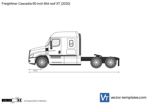 Freightliner Cascadia 60-inch Mid roof XT