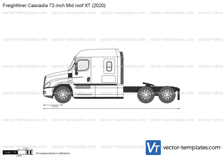 Freightliner Cascadia 72-inch Mid roof XT