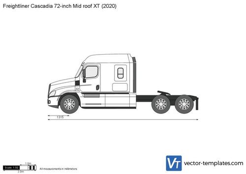 Freightliner Cascadia 72-inch Mid roof XT