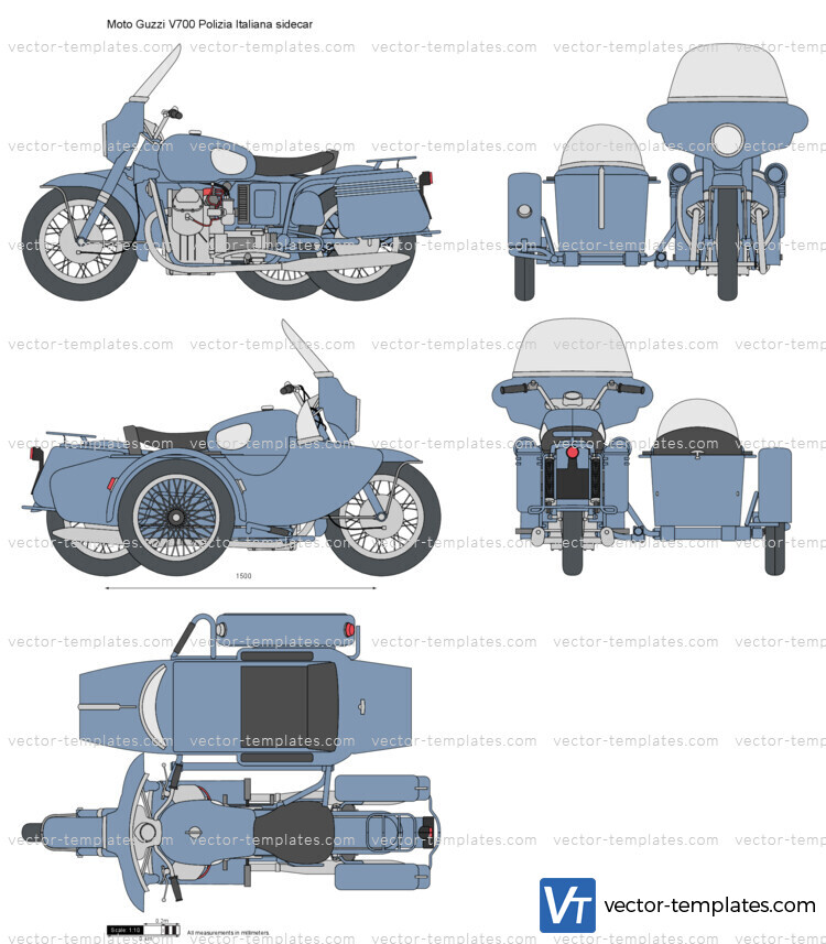 Moto Guzzi V700 Polizia Italiana sidecar