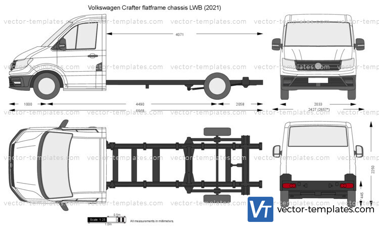 Volkswagen Crafter flatframe chassis LWB