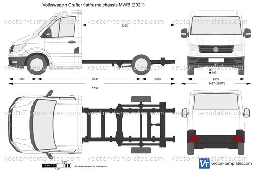 Volkswagen Crafter flatframe chassis MWB