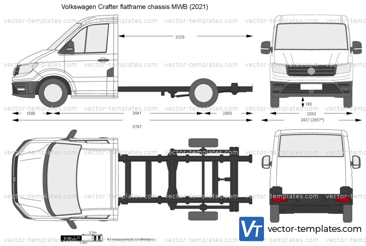 Volkswagen Crafter flatframe chassis MWB