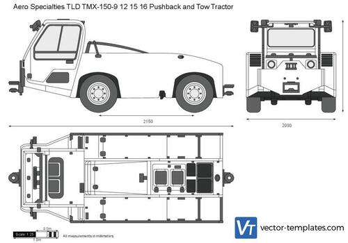 Aero Specialties TLD TMX-150-9 12 15 16 Pushback and Tow Tractor