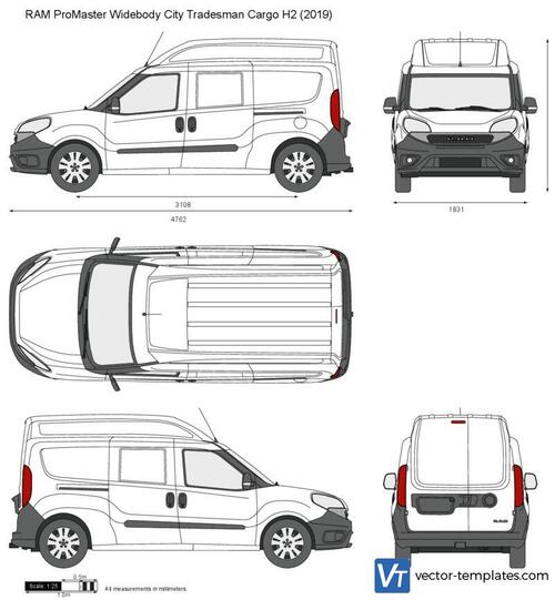 RAM ProMaster Widebody City Tradesman Cargo H2