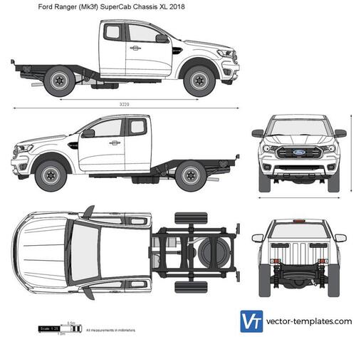 Ford Ranger (Mk3f) SuperCab Chassis XL