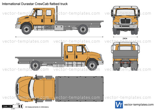 International Durastar CrewCab flatbed truck