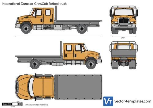 International Durastar CrewCab flatbed truck