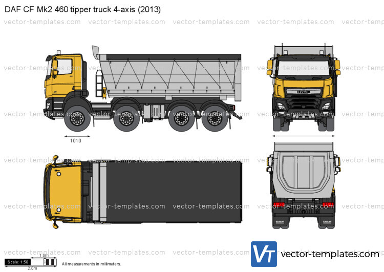 DAF CF Mk2 460 tipper truck 4-axis