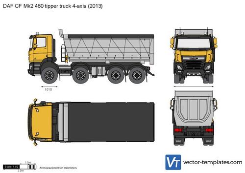 DAF CF Mk2 460 tipper truck 4-axis