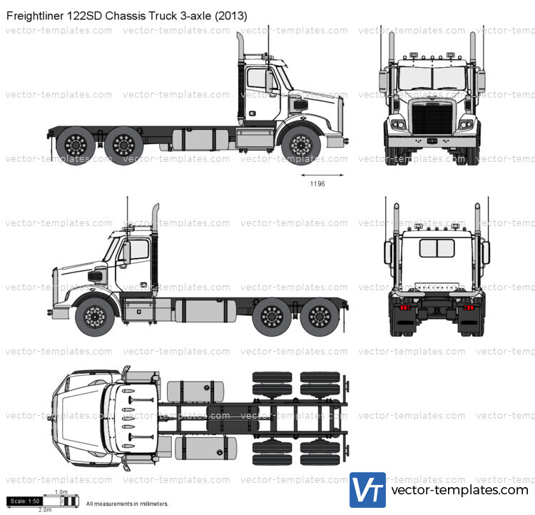 Freightliner 122SD Chassis Truck 3-axle