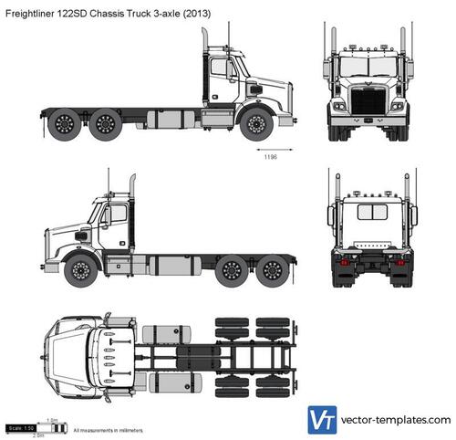 Freightliner 122SD Chassis Truck 3-axle