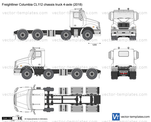 Freightliner Columbia CL112 chassis truck 4-axle