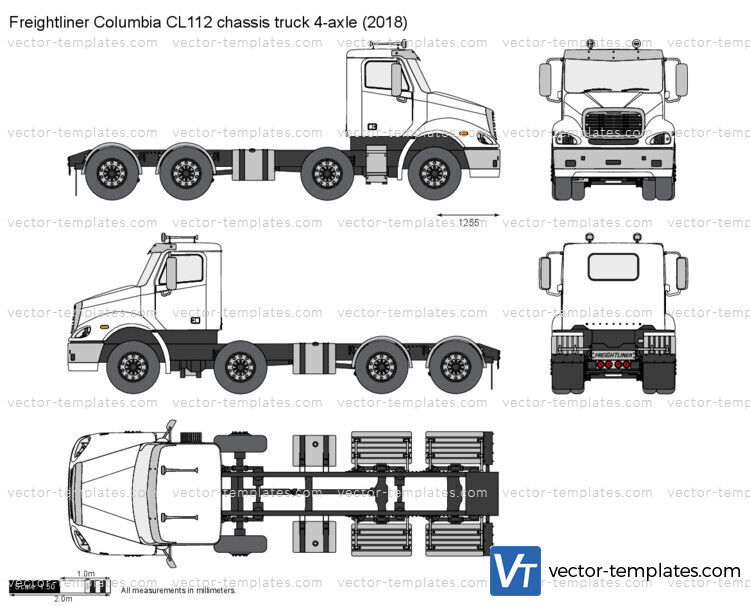 Freightliner Columbia CL112 chassis truck 4-axle