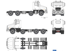 Freightliner Columbia CL112 chassis truck 4-axle