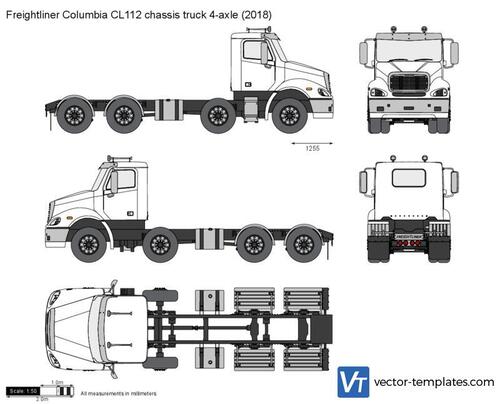 Freightliner Columbia CL112 chassis truck 4-axle