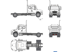Freightliner M2 extended cab chassis truck