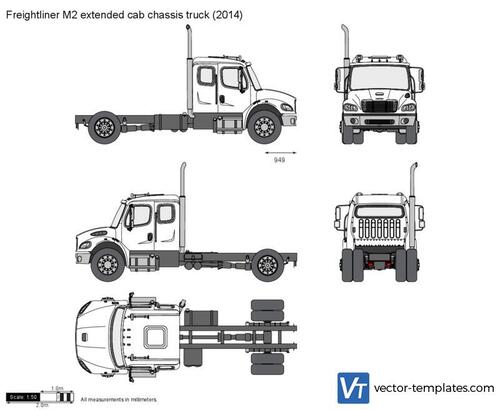 Freightliner M2 extended cab chassis truck