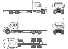 Freightliner M2 extended cab chassis truck 2-axle