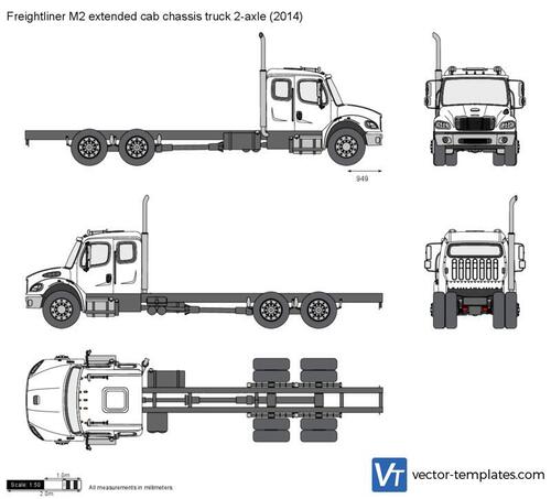 Freightliner M2 extended cab chassis truck 2-axle