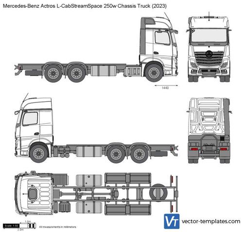 Mercedes-Benz Actros L-CabStreamSpace 250w Chassis Truck