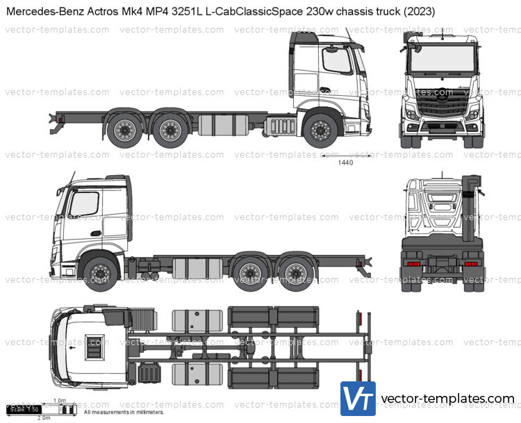 Mercedes-Benz Actros Mk4 MP4 3251L L-CabClassicSpace 230w chassis truck