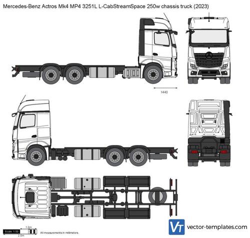 Mercedes-Benz Actros Mk4 MP4 3251L L-CabStreamSpace 250w chassis truck