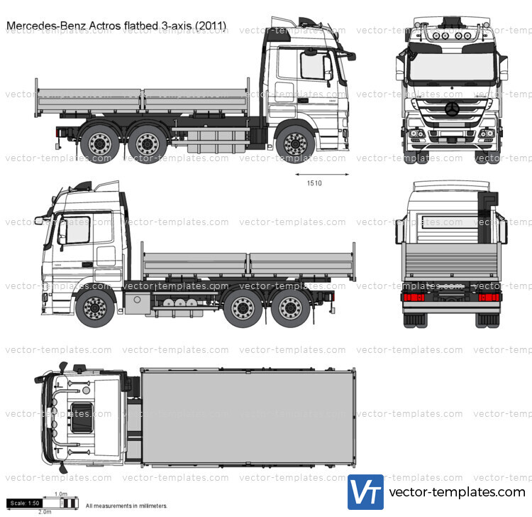 Mercedes-Benz Actros flatbed 3-axis