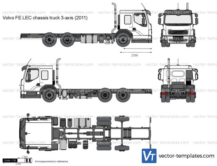 Volvo FE LEC chassis truck 3-axis