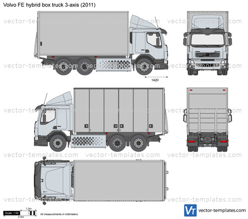 Volvo FE hybrid box truck 3-axis