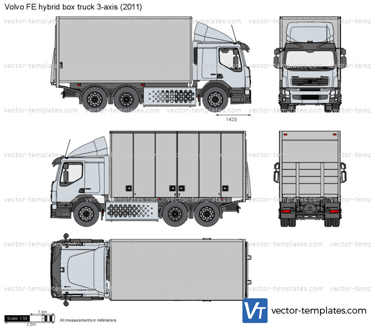 Volvo FE hybrid box truck 3-axis