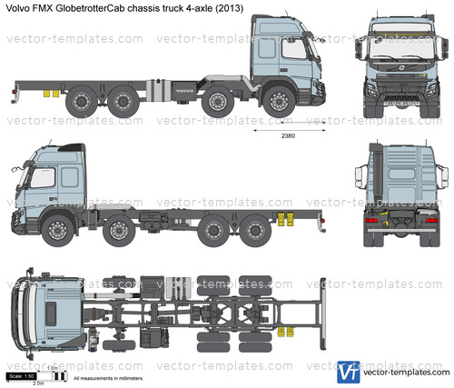 Volvo FMX GlobetrotterCab chassis truck 4-axle