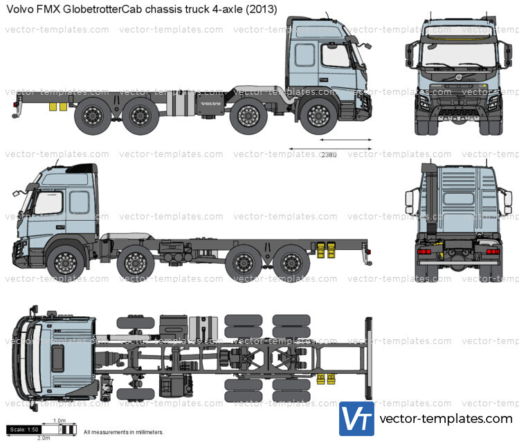 Volvo FMX GlobetrotterCab chassis truck 4-axle