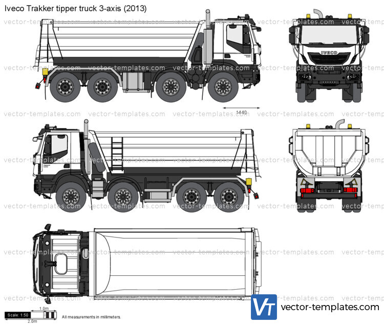 Iveco Trakker tipper truck 3-axis