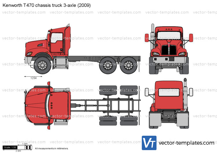 Kenworth T470 chassis truck 3-axle