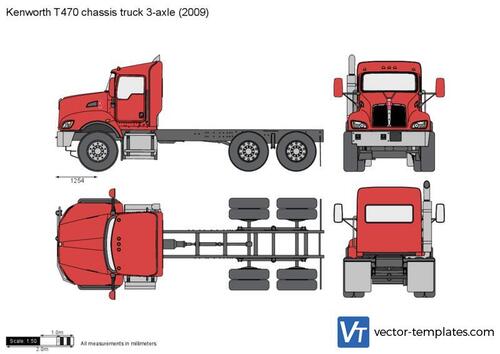 Kenworth T470 chassis truck 3-axle